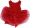 Kirei Sui Rosettes Small Dog Puppy Cat Dress, S Size, Red.