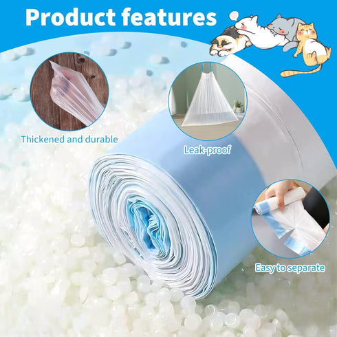 180 Count Cat Litter Box Liners Compatible with Petcove & Ducksky Automatic Self-Cleaning Cat Litter Box Bags