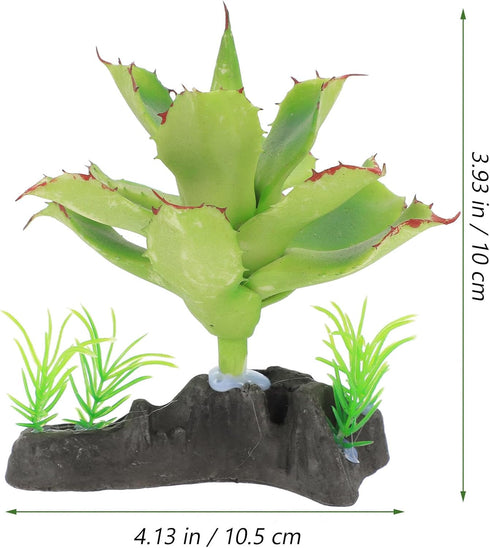 STOBAZA Fake Plants for Reptile Terrarium Spider Box with Artificial Rose Plant Decoration for Scorpion Lizard Habitat