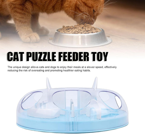 HEEPDD Interactive Cat Puzzle Feeder, Slow Feeder Toy for Dogs and Cats with Adjustable Food Outlet, Fun Pet Enrichment