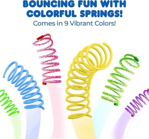 30 Pack SunGrow Cat Coil Springs, Feline Entertainment for Indoor Kitten, Plastic and Woven Colorful Wire Tube, Pet