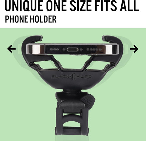 Golf Push Cart Phone Holder - Silicone Phone Mount Compatible with Clicgear, Sun Mountain, and More