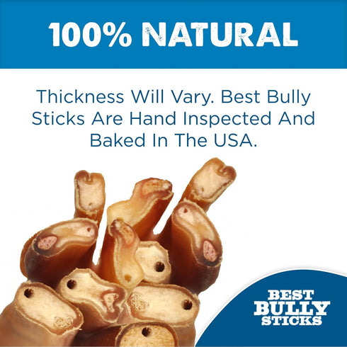 Best Bully Sticks 6 Inch Jumbo Bully Sticks for Large Dogs, 100% Natural Grass-Fed Beef, 4 Pack, Grain and Rawhide Free.
