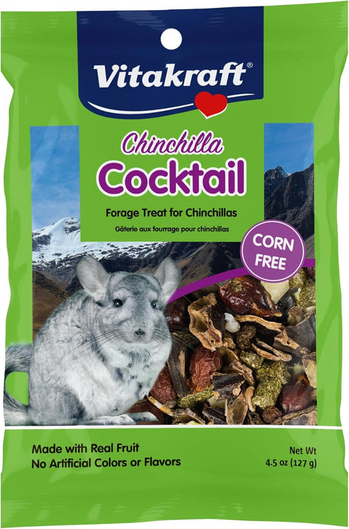 Vitakraft Chinchilla Cocktail Mixed Fruit Treat, 4.5 oz Pouch