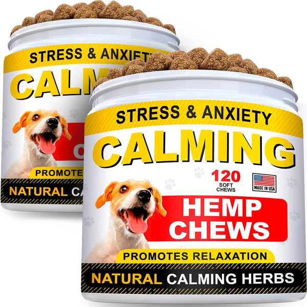 STRELLALAB Hemp Calming Chews for Dogs, Anxiety Relief, Natural Stress Relief, 240 Treats
