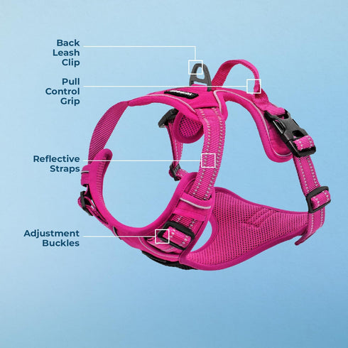 Voyager No Pull Dog Harness for Medium Dogs, Adjustable Soft Pet Harness with 3M Reflective Technology