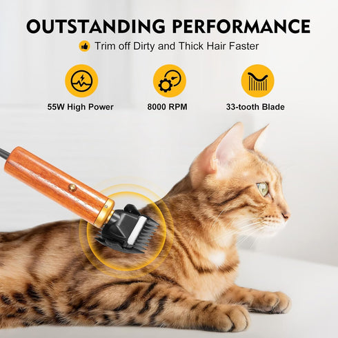 8000RPM 55W Dog Electric Sheep Goat Shears Clippers for Grooming for Thick Coat High Power Rechargeable Dog Shaver Dog