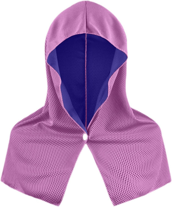 Generic Hooded Towel for Cooling and Sun Protection for Summer Activities, Purple