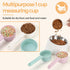 Melamine Pet Food Scoop, Comfortable Long Handle Measuring Cups for Dog, Cat, and Rabbit Food (White)