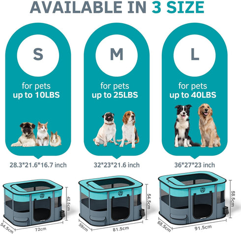 1) Puppy Playpen Cat Dog Crate: Play Pen Indoors Pet Playpens Portable Foldable Cage Kennel House for Small Kitten