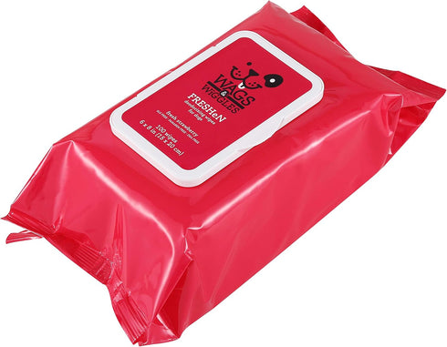 Wags & Wiggles Deodorizing Wipes for Dogs, 100 Count - Fresh Strawberries, Eliminate Odors from Your Dog's Coat