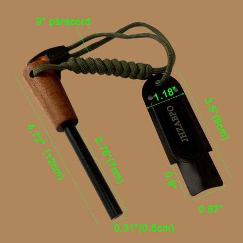 Fire Starter for Campfires, Flint and Steel Kit, Ferro Rod Survival Kit with Fast Fire Stick
