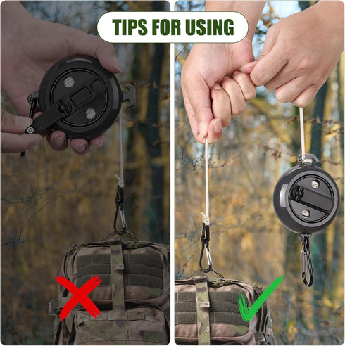 TOBWOLF Treestand Retractable Bow Hoist, 33FT Bow & Gear Hoist for Hunting, 4MM Thickened Rope Quick & Easy Treestand Gear Hoist, Bow Hunting Gear Accessories for Hunter Safety Forest Treestand