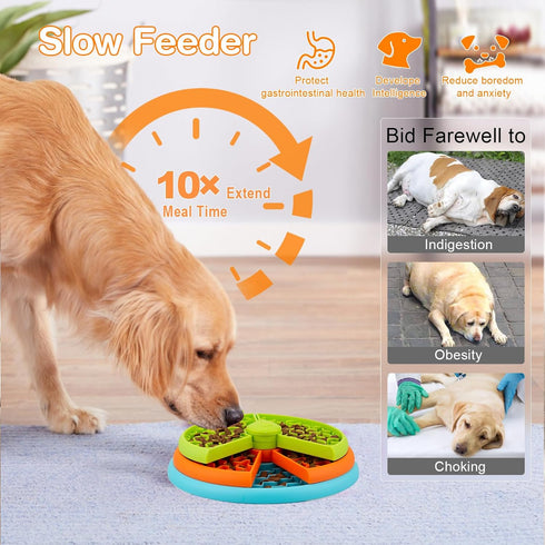 3 (2pcs) Slow Feeder Dog Bowl Layers, Reduces Boredom and Anxiety, Food Puzzle Feeder, Non-Slip Interactive Puzzle Game