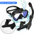 Snorkel Set with Anti-Fog Panoramic View Mask and Anti-Leak Dry Snorkel Tube | Snorkeling Gear for Adults with Kit Bag