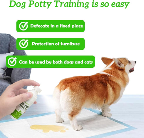 3.38 Oz Dog Potty Training Spray & NO-GO Area Spray, Safe & Effective Puppy Pee Spray, Helps Train Puppies & Dogs Where