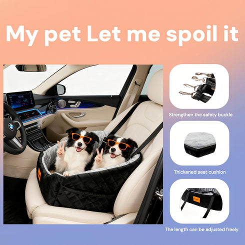 NETSEKEPET 30 lbs, 7 Elevated Dog Booster Car Seat for Medium/Small Dogs, up to in Memory Foam Cushion, with Waterproof