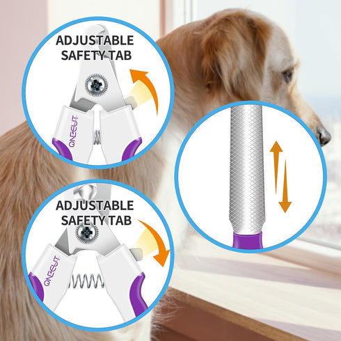 OneCut 4.7" Small Dog & Cat Nail Clipper, Stainless Steel Trimmers for Rabbits, Kittens, and Small Animals (Purple)
