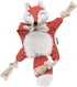 Fox Dog Toy with Squeaker - Stuffless Plush Dog Toy, Durable Chew Toy for Puppies with Embroidery Design