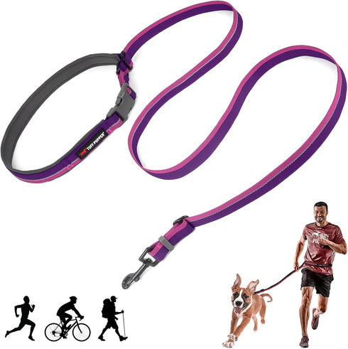 Tuff Pupper Hands Free Adjustable Length Dog Leash | Lightweight for Running, Jogging, Walking | Padded Waist Belt