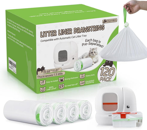 120 Pack Cat Litter Box Liners for PET KIT Pura MAX &