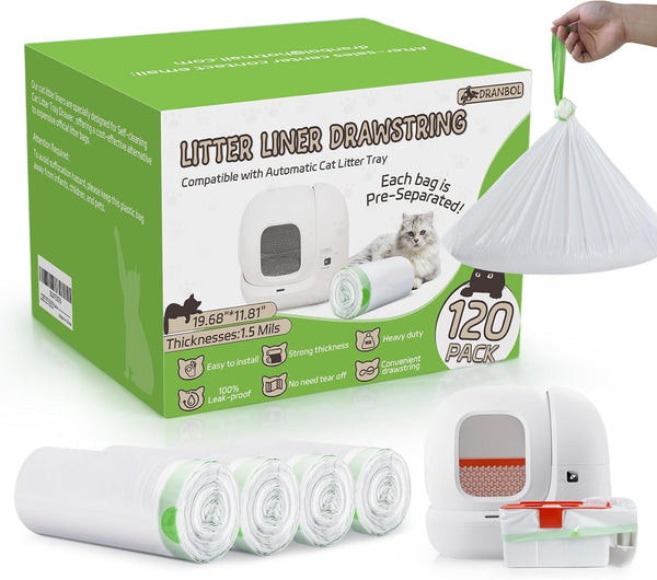 120 Pack Cat Litter Box Liners for PET KIT Pura MAX &