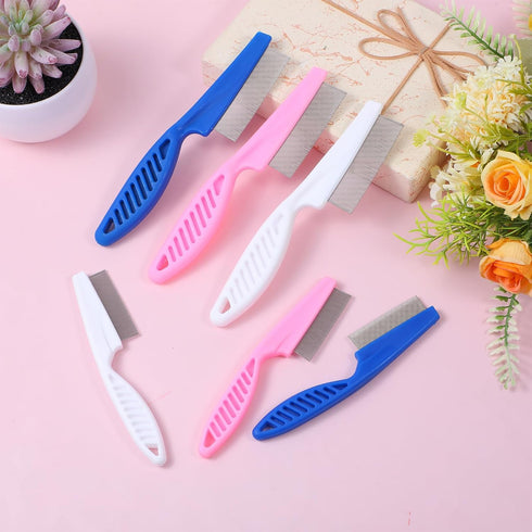 hidyuuoo 24 2 Pcs Flea Comb for Dogs and Cats Flea Remover Tool with Stainless Steel Metal Teeth for Detangling