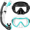 Snorkeling Gear for Adults, 180° Panoramic View Snorkel Mask Set, Anti-Fog Anti-Leak Dry Top Diving Mask