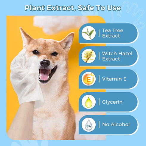 Vannon Extra Thick Pet Bathing Wipes for Dogs & Cats, Cleaning & Deodorizing, 4 Pack, 24 PCS