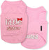 Parisian Pet Dog T-Shirt - Embroidered 'Little Sister' Breathable Pink Dog Shirt - Sleeveless Pet Vest - Machine