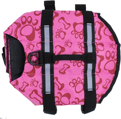 Snik-S Dog Life Jacket, Pet Swimming Preserver with Reflective Stripes and Adjustable Belt for Short Nose Dogs