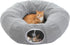 PEQULTI Cat Donut Tunnel with Bed for Indoor Cats, Cat Play Tunnel
