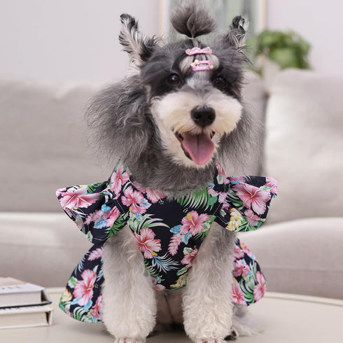 CuteBone Dog Dress, Princess Puppy Birthday Dress with Flutter Sleeves, Cat Clothes Outfit for Small Dogs (FX05XS)