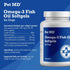 Pet MD Omega 3 Fish Oil Supplement for Dogs - 180 Softgels for Skin and Coat Support