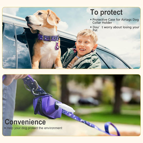 DAGANXI Adjustable Dog Collar, Soft Neoprene Padded Reflective Strip Nylon Collar for Small Medium Large Dogs