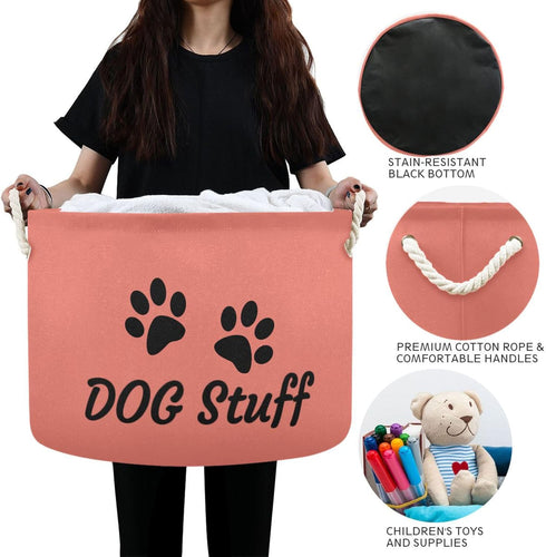 Cotton Rope Dog Toy Storage Basket - Large Organizer for Small Pets