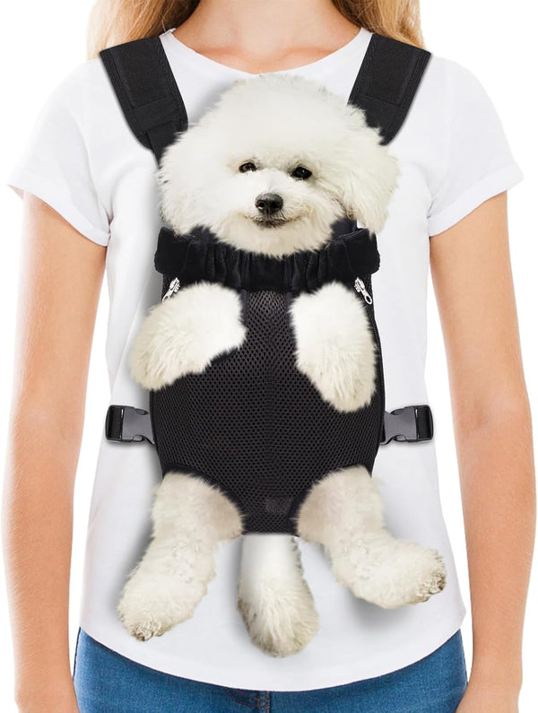 Pet Carrier Backpack, Adjustable Hands-Free Dog Carrier for Small Dogs & Rabbits, Ideal for Hiking & Travel
