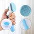 Dog brush, cat brush, Dog Brush for Shedding, self-cleaning pet brush, removes loose hair and tangles, promotes blood circulation, pet accessory, blue