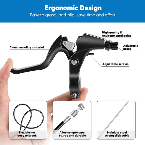 V-Type Bike Brake Set, Complete Universal Front and Rear MTB Brake, Includes Cables, Wrenches