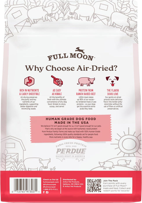 1lb Full Moon Pure Protein Air Dried Dog Food Ranch Raised Beef Recipe