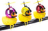 wonuu Rubber Duck Toy Car Ornaments, Yellow Duck Dashboard Decorations with Squeeze Duck Bicycle Horns and Propeller