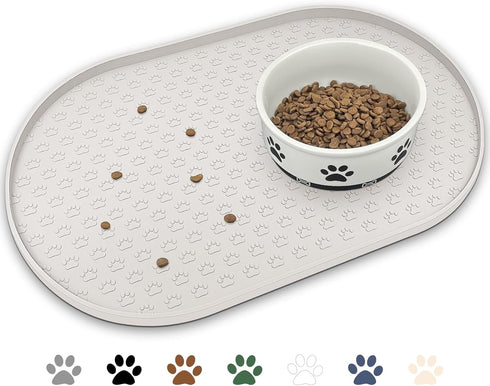 Dog Food Mat Anti-Slip, Waterproof Feeding Mat for Food and Water, Silicone Puppy Trays for Dogs and Cats