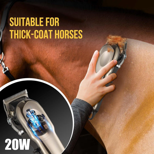 Ciphuoly 4 Horse Clippers Cordless Quiet, Professional Livestock Clippers with Guide Guards, Electric Rechargeable