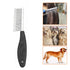 Dog or Cat Comb Grooming, Short and Long Teeth Dematting Tangles Remover Combs, Stainless Steel Pin (Black)