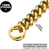 Dog Chain Collar Chew Proof, Heavy Duty 15mm Thick Stainless Steel Metal Cuban Link for Small Medium Large Dogs - Gold