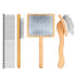 Dog Slicker Brush for Long Haired Dogs, Ergonomic Wooden Handle Grooming Brush for Goldendoodles, Wood
