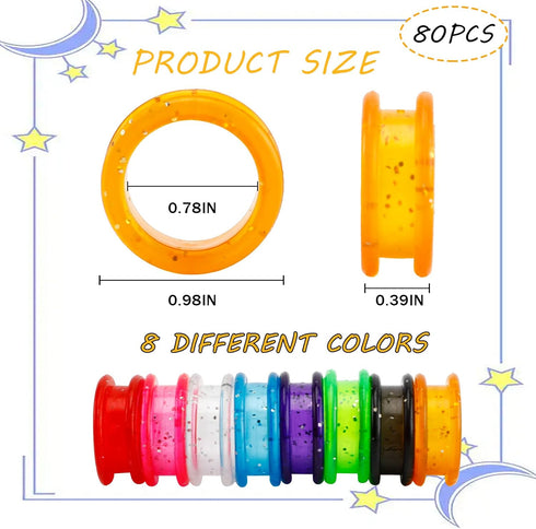 80-Piece Scissors Finger Rings Professional Dog Grooming Scissors Accessories for Dog Hair Cutting, Ergonomic Pet Shear Finger Ring Thumb Inserts Grips for Comfortable and Precise Grooming by Audoloku