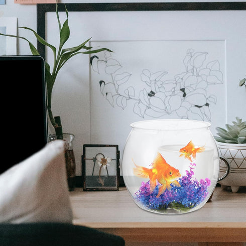 Transparent Clear Plastic Fish Bowl | Globe Fish Tank for Micro Landscape & Tabletop Fish Tank