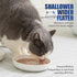 Shallow Cat Food Bowls, 5.9 Inch Wide Ceramic Dishes for Indoor Cats, Anti Whisker Fatigue, 3 Pack (Blue)