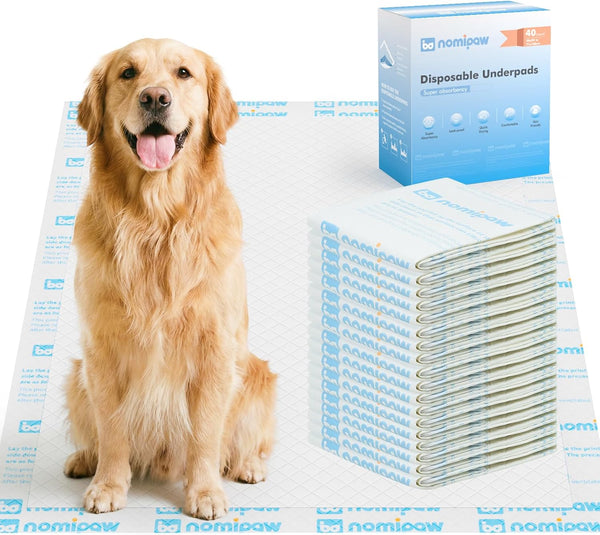 Nomipaw Disposable Leakproof Absorbency Underpads, 28"x39" Large Incontinence Pads with Quick Drying for